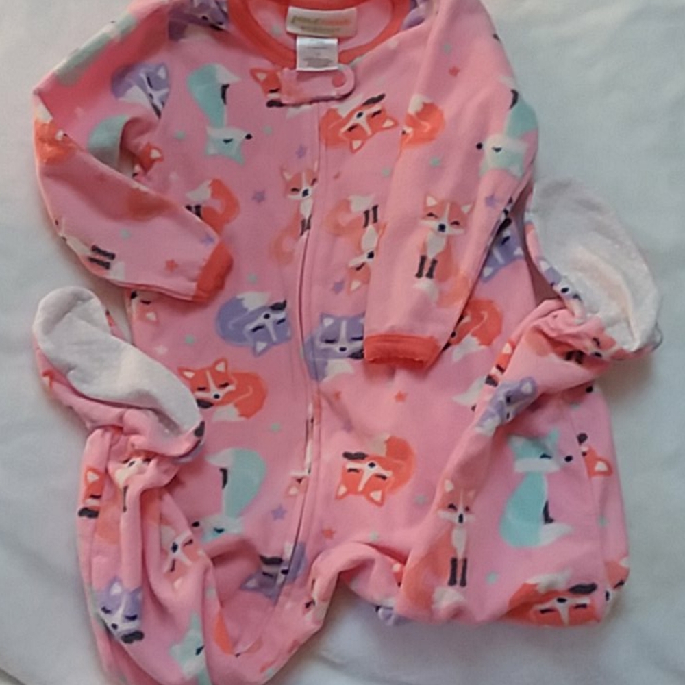 3T Fox Fleece Footie Pajamas